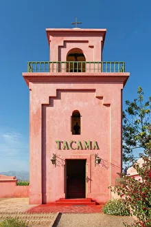 Ica Region Prints: Facade of tower, Tacama winery, Ica Province, Ica Region, Peru