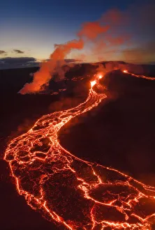 Fagradalsfjall volcano eruption. Geldingaldalir, Reykjanes Peninsula, Iceland