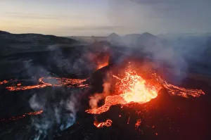 Fagradalsfjall volcano eruption. Geldingaldalir, Reykjanes Peninsula, Iceland
