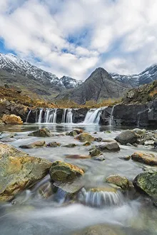 Fairy Pools Prints: Fairy Pools with Cuillin range in background, Glen Brittle, Isle of Skye, Inner Hebrides
