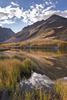 Images Dated 18th May 2016: Fall colours line the banks of North Lake near Bishop, Eastern Sierras, California, USA