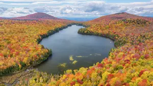 Kettle Pond Prints: Fall folliage at Kettle Pond, Groton State Forest, Vermont, USA