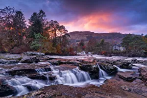 Falls of Dochart at Sunset, Killin, Stirling, Scotland