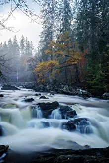 Kinross Prints: Falls on the River Braan, Dunkeld, Perth and Kinross, Perthshire, Scotland