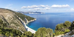 Images Dated 22nd April 2016: Famous Myrtos beach from above. Kefalonia, Greek Islands, Greece