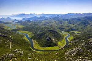 Famous river bend at Rijeka Crnojevica, Lake Skadar, Montenegro