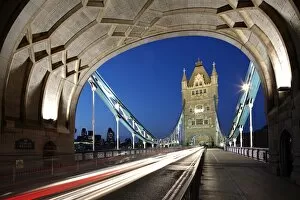 The famous Tower Bridge over the River Thames in London