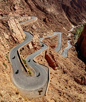 Roads Prints: Famous winding road, Dades Gorge, Tinghir Province, near Boumalne Dades, Morocco