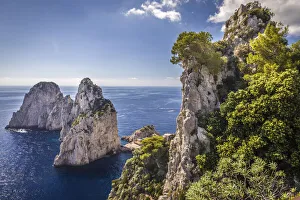 Faraglioni Prints: Faraglione rocks near Capri, Capri, Gulf of Naples, Campania, Italy