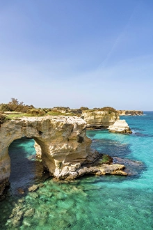 Faraglioni Prints: Faraglioni di Torre Sant'Andrea sea stacks, Lecce province, Salento, Apulia, Italy