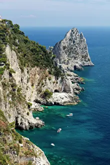 Capri Island Prints: The Faraglioni rocks on the coast of Capri island