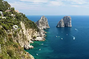 Capri Island Prints: The Faraglioni rocks on the coast of Capri island