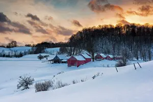 Reading Prints: Farm in Winter, Reading, Vermont, USA