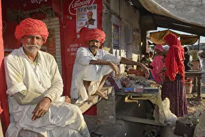 Farmers Prints: Farmers in the Village of Pachewar, Rajasthan, India, Asia