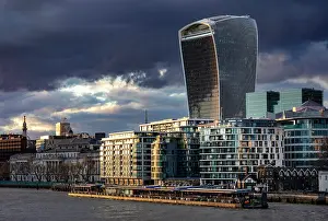 Walkie Talkie Prints: The Fencurch Building (Walkie Talkie) on a stormy evening