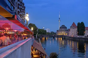 Tv Tower Prints: Fernsehturm (TV Tower) & River Spree, Berlin, germany