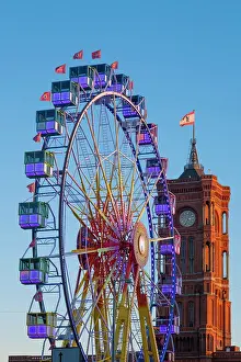 Ferris Wheel Prints: Ferris Wheel at the Christmas market near the Rotes Rathaus, Berlin, Germany