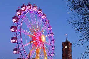 Ferris Wheel Prints: Ferris Wheel at the Christmas market near the Rotes Rathaus, Berlin, Germany