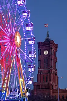Ferris Wheel Prints: Ferris Wheel at the Christmas market near the Rotes Rathaus, Berlin, Germany
