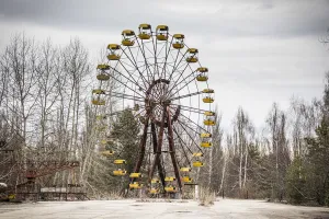 Ferris Wheel Prints: The Ferris Whell at the Childrens amusement park in the abandoned city of Pripyat