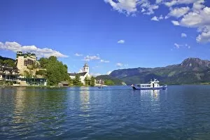 A Ferry Boat on Wolfgangsee Lake, St. Wolfgang, Austria, Europe