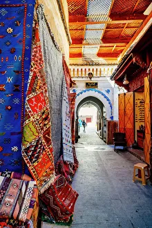 Stall Prints: Fez. Morocco. Alley full of colors and carpets