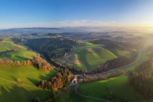 Emmental Prints: Fields and hills of the Emmental, Berner Oberland, Switzerland