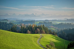 Emmental Prints: Fields and hills of the Emmental, Berner Oberland, Switzerland