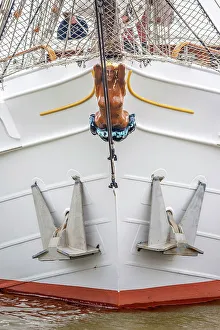 Mystical Prints: Figurehead on a historic windjammer in the port of Zingst