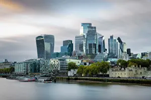 Tower Bridge Prints: The Financial District, from Tower Bridge, London, England
