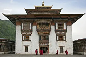 Red Robes Prints: The very fine Buddhist 17th century fort and monastery at Trashi Yangtze is situated a short distance from the town