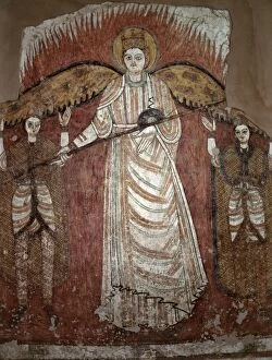 Sudan Gallery: A fine early Coptic wall mural depicting an angel
