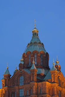 Images Dated 6th July 2012: Finland, Helsinki, Uspenski Orthodox Cathedral, evening
