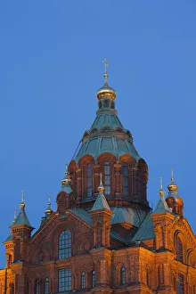 Helsinki Prints: Finland, Helsinki, Uspenski Orthodox Cathedral, evening