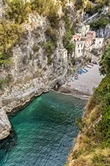 Images Dated 21st September 2020: Fiordo di Furore beach, Furore, Amalfi coast, Campania, Italy