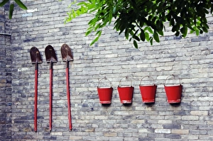 Preserved Gallery: Fire prevention sand buckets at the historic Governor s