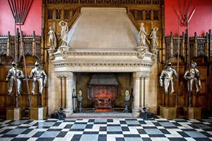 Hall Prints: Fireplace in the Great Hall at Edinburgh Castle, Edinburgh, City of Edinburgh, Scotland