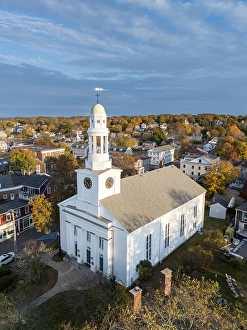 White Church Prints: First Congregation Church, , Rockport, Cape Ann, Gloucester, Massachusetts, USA