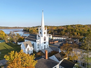 White Church Prints: First Congregational Church, Macchias, Maine, USA