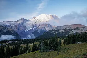 Mount Rainier Prints: First light on Mount Rainier, Mount Rainier National Park, Washington, USA