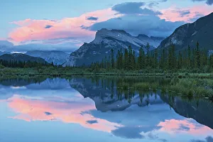 Rundle Prints: First light on Vermilion Lakes with Mt