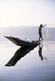 Inle Prints: Fisherman, Lake Inle