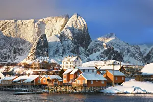 Lofoten Prints: Fishermen village Sakrisoy - Norway, Nordland, Lofoten, Moskenesoya, Hamnoy