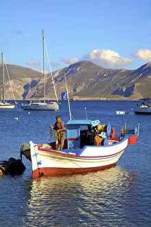 Images Dated 27th July 2015: Fishermen At Xirocampos, Leros, Dodecanese, Greek Islands, Greece, Europe