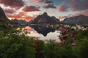 Reine Prints: The fishermen's village of Reine and its fjord, Lofoten Islands, Norway