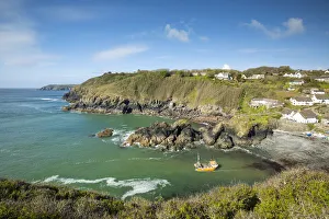 Fishing boat at Cadgwith Cove, Cornwall, England, UK