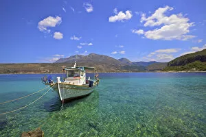 Images Dated 20th July 2018: Fishing Boat, Limeni, Mani Peninsula, The Peloponnese, Greece, Southern Europe