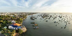 Trawler Prints: Fishing boats in bay, Mui Ne, Binh Thuan Province, Vietnam