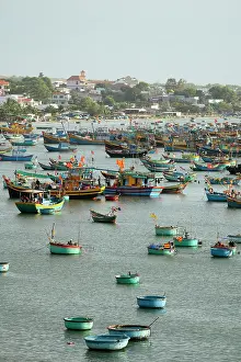Trawler Prints: Fishing boats in bay, Mui Ne, Binh Thuan Province, Vietnam