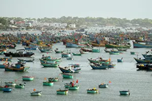 Trawler Prints: Fishing boats in bay, Mui Ne, Binh Thuan Province, Vietnam